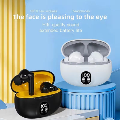 895B Wireless Bluetooth Earbuds with LED Display | Type-C Fast Charging | HD Stereo Sound | Built-in Mic | Android & iPhone Compatible