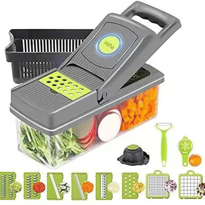 Vegetable cutter with storage container