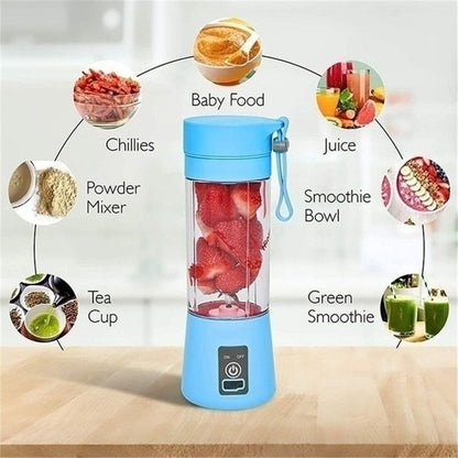 Mini Portable Electric Juice Blender | USB Rechargeable Personal Smoothie Maker | Fruit Extractor Juicer Cup for Home, Office & Travel