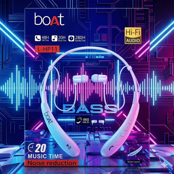 Wireless Bluetooth Neckband with Deep Bass | HD Calling | Sweat & Water Resistant | Fast Charging | Long Battery Backup | Android & iOS Compatible