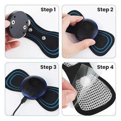 EMS Butterfly Body Massager | Wireless Electric Muscle Stimulator | Portable Rechargeable Massage Pad for Full Body Relaxation