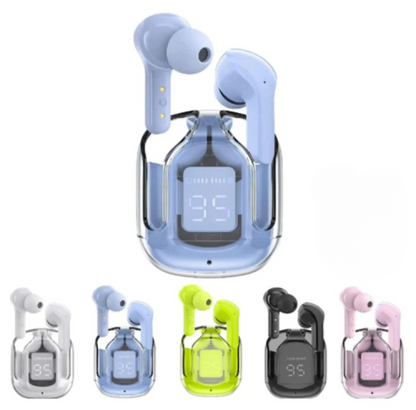 Air 31 TWS Wireless Earbuds | Transparent Crystal Case | Bluetooth 5.3 Earphones | HD Sound | Type-C Charging | Android & iPhone Compatible