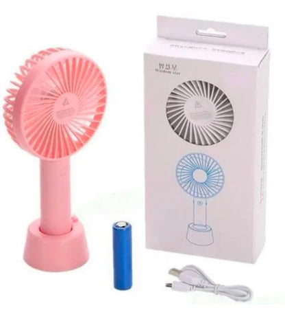 Portable Handheld USB Rechargeable Fan | 3-Speed Mini Cooling Fan | Strong Airflow | Quiet Personal Fan for Home, Office & Travel