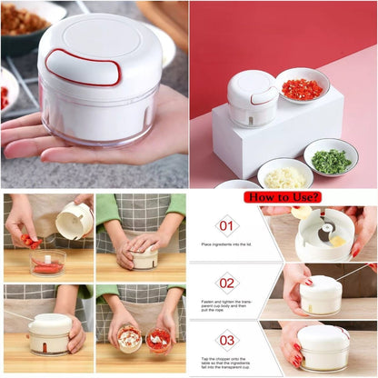 Portable Manual Food Chopper | Hand Pull Vegetable Cutter & Meat Mincer | Multi-Purpose Kitchen Blender for Onion, Garlic, Fruits & Nuts