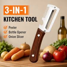 3-in-1 Vegetable Peeler Knife | Multi-Function Slicer & Shredder | Stainless Steel Vegetable Cutter, Julienne Peeler & Kitchen Cutting Tool