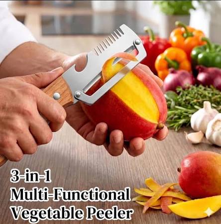 3-in-1 Vegetable Peeler Knife | Multi-Function Slicer & Shredder | Stainless Steel Vegetable Cutter, Julienne Peeler & Kitchen Cutting Tool